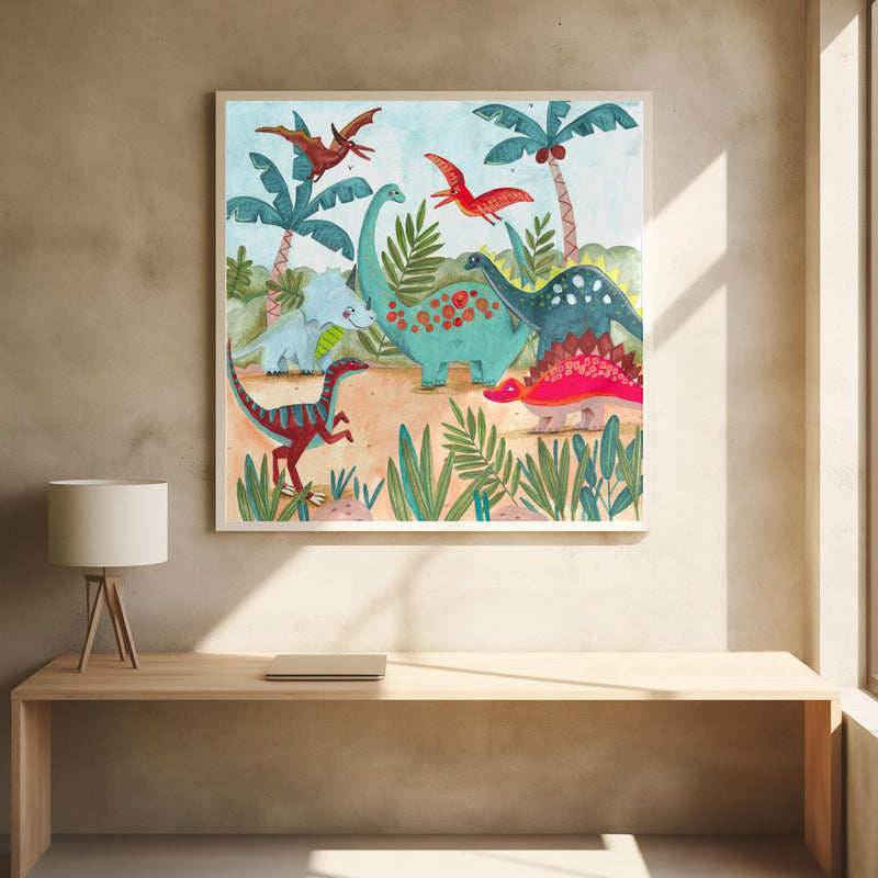 Dinosaurus - Square Stretched Canvas, Poster or Fine Art Print I Heart Wall Art