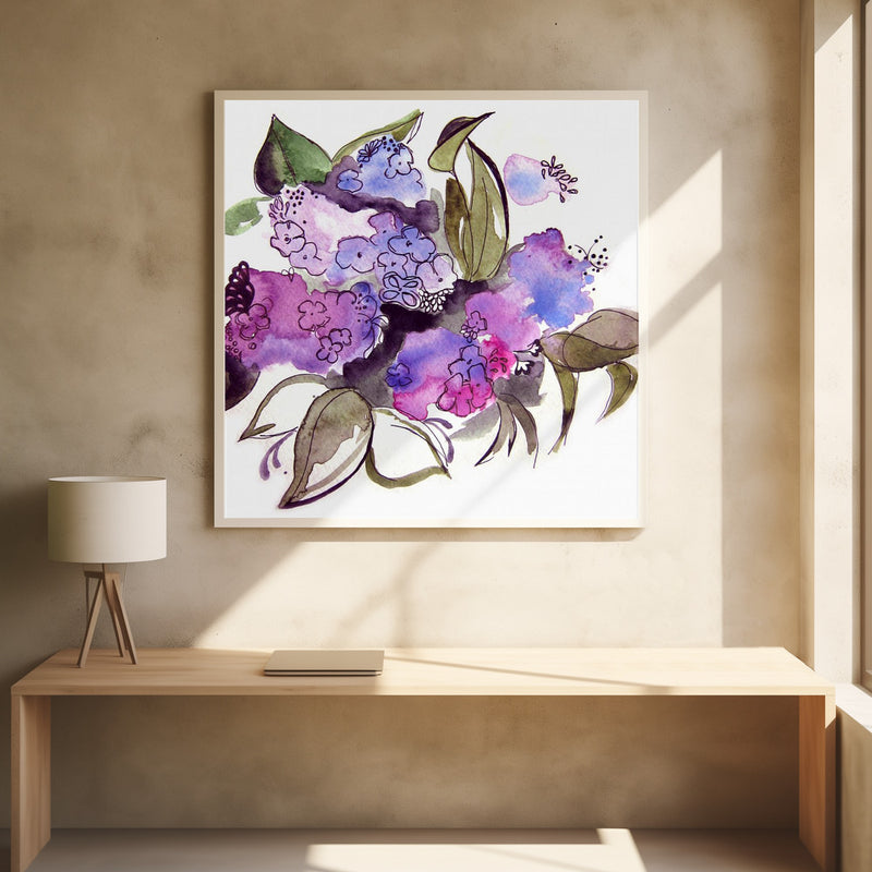 Floral2 - Square Stretched Canvas, Poster or Fine Art Print I Heart Wall Art