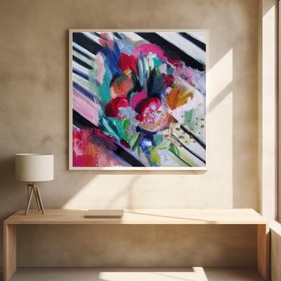 Floralabstractii - Square Stretched Canvas, Poster or Fine Art Print I Heart Wall Art