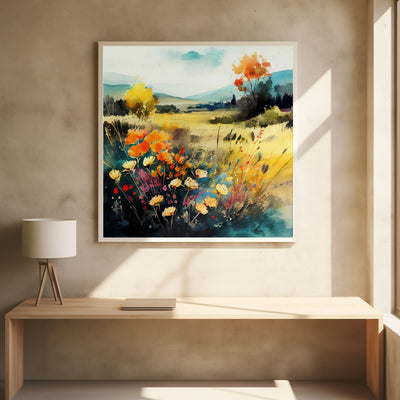 Idyllic Meadow (3) - Square Stretched Canvas, Poster or Fine Art Print I Heart Wall Art