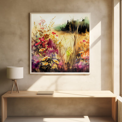 Idyllic Meadow (7) - Square Stretched Canvas, Poster or Fine Art Print I Heart Wall Art