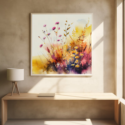 Meadow Nature Art (5) - Square Stretched Canvas, Poster or Fine Art Print I Heart Wall Art