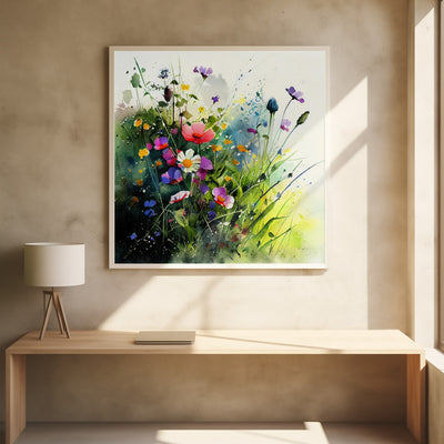 Meadow Nature Art (9) - Square Stretched Canvas, Poster or Fine Art Print I Heart Wall Art