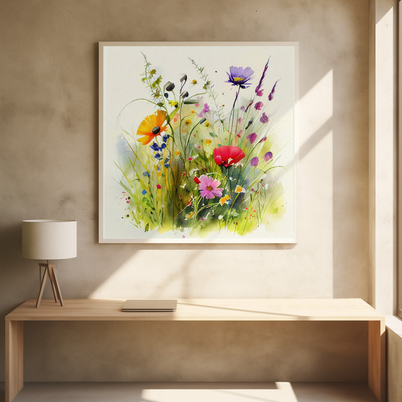 Meadow Nature Art (10) - Square Stretched Canvas, Poster or Fine Art Print I Heart Wall Art