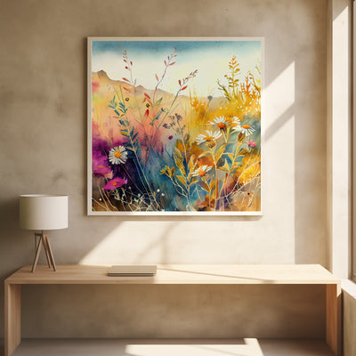 Meadow Nature Art (11) - Square Stretched Canvas, Poster or Fine Art Print I Heart Wall Art