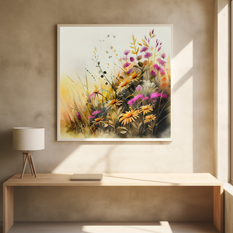 Meadow Nature Art (12) - Square Stretched Canvas, Poster or Fine Art Print I Heart Wall Art