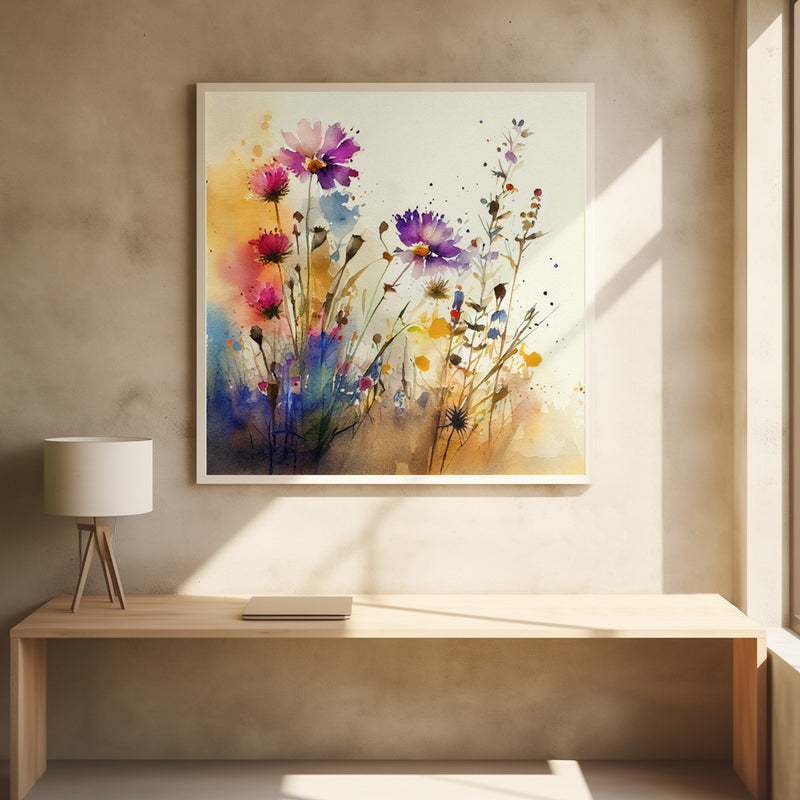 Meadow Nature Art (13) - Square Stretched Canvas, Poster or Fine Art Print I Heart Wall Art