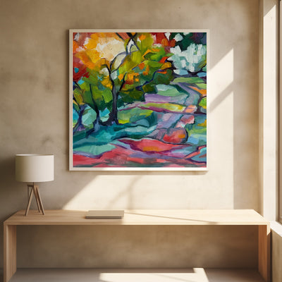 Colorful Path - Square Stretched Canvas, Poster or Fine Art Print I Heart Wall Art