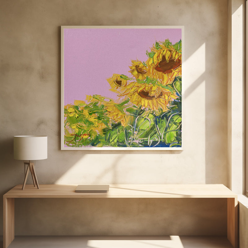 Sunflowers - Square Stretched Canvas, Poster or Fine Art Print I Heart Wall Art