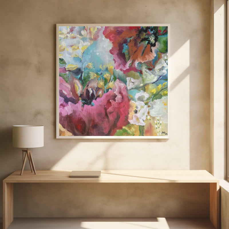 Garden Delight - Square Stretched Canvas, Poster or Fine Art Print I Heart Wall Art