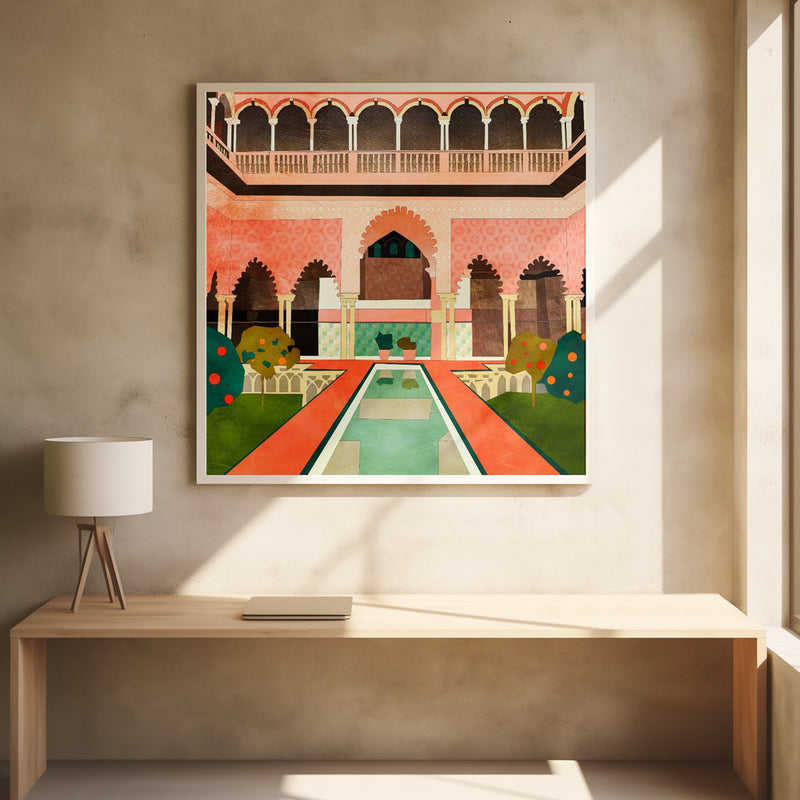 Alhambra Granada Spain - Square Stretched Canvas, Poster or Fine Art Print I Heart Wall Art