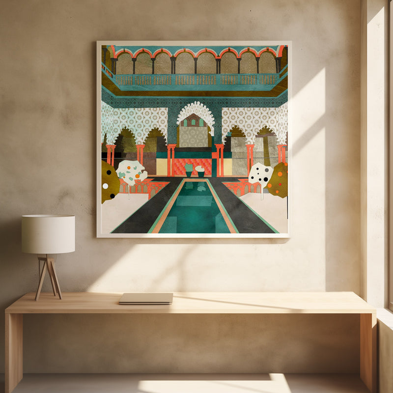 Alhambra Granada Spain - Square Stretched Canvas, Poster or Fine Art Print I Heart Wall Art