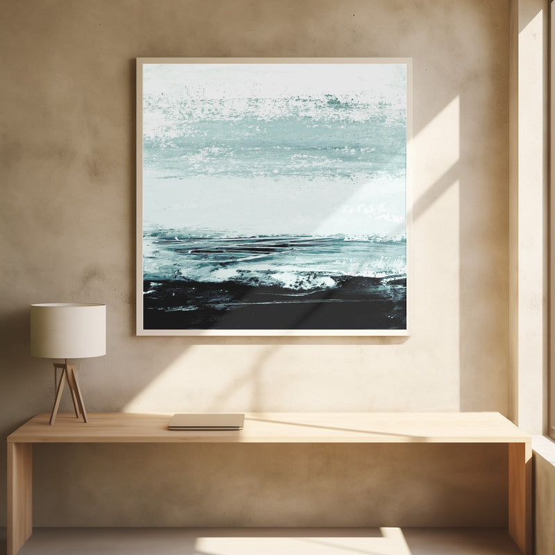 minimal seascape - Square Stretched Canvas, Poster or Fine Art Print I Heart Wall Art