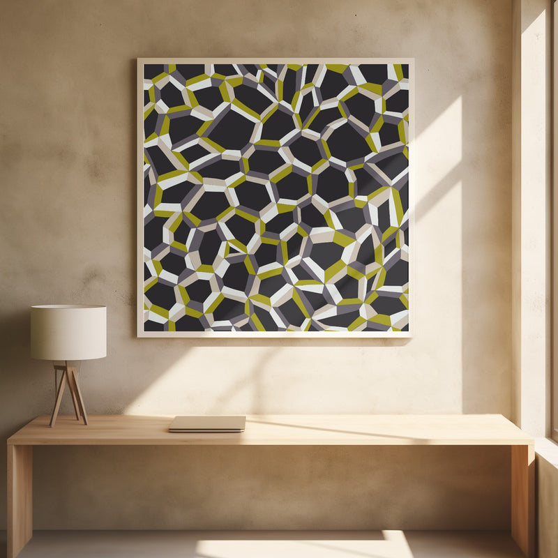 City life connections moonless night pattern - Square Stretched Canvas, Poster or Fine Art Print I Heart Wall Art