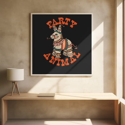 Party Animal.png - Square Stretched Canvas, Poster or Fine Art Print I Heart Wall Art