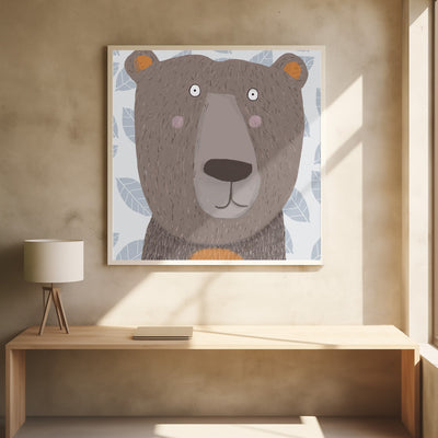 X Bear34 - Square Stretched Canvas, Poster or Fine Art Print I Heart Wall Art