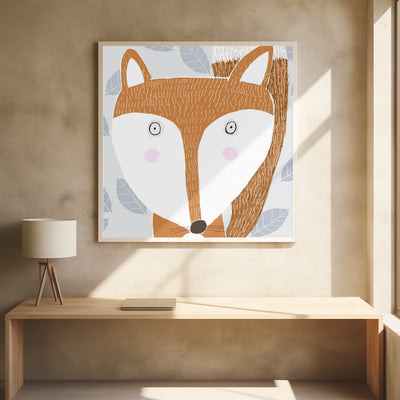 X Fox Final - Square Stretched Canvas, Poster or Fine Art Print I Heart Wall Art