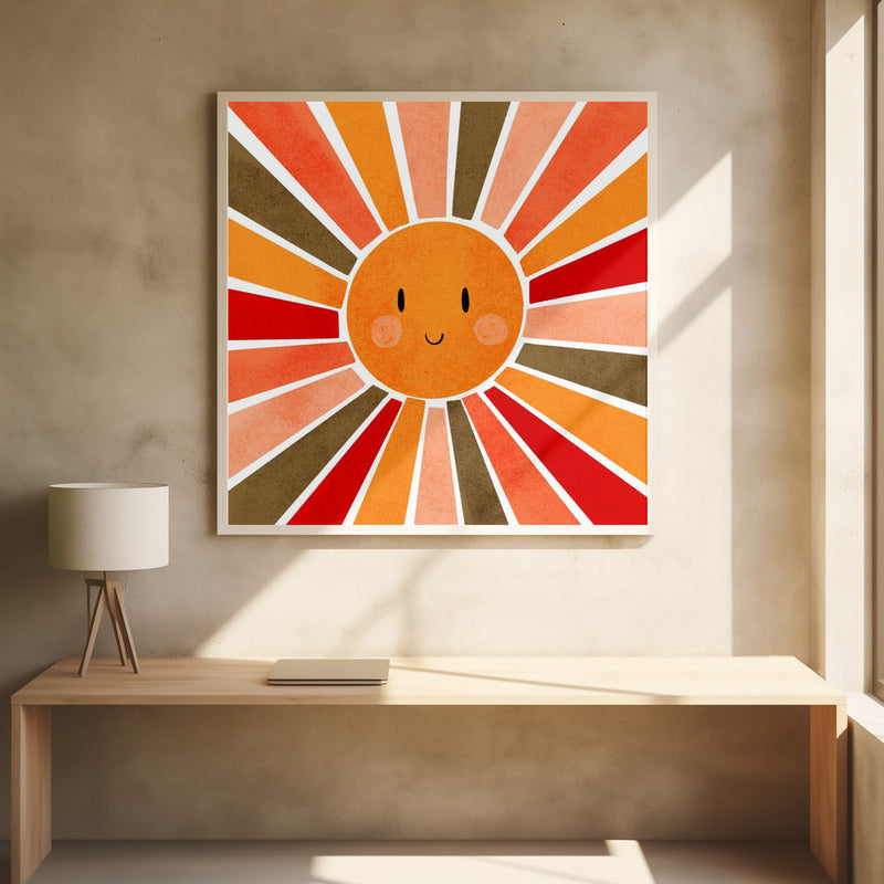 Cheerful Sunshine - Square Stretched Canvas, Poster or Fine Art Print I Heart Wall Art