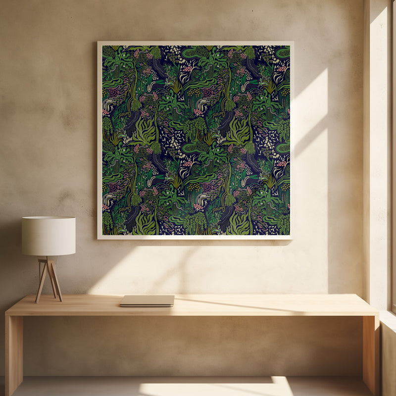 African Jungle - Square Stretched Canvas, Poster or Fine Art Print I Heart Wall Art