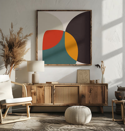 Bauhaus Modern Bold 3 - Square Stretched Canvas, Poster or Fine Art Print I Heart Wall Art