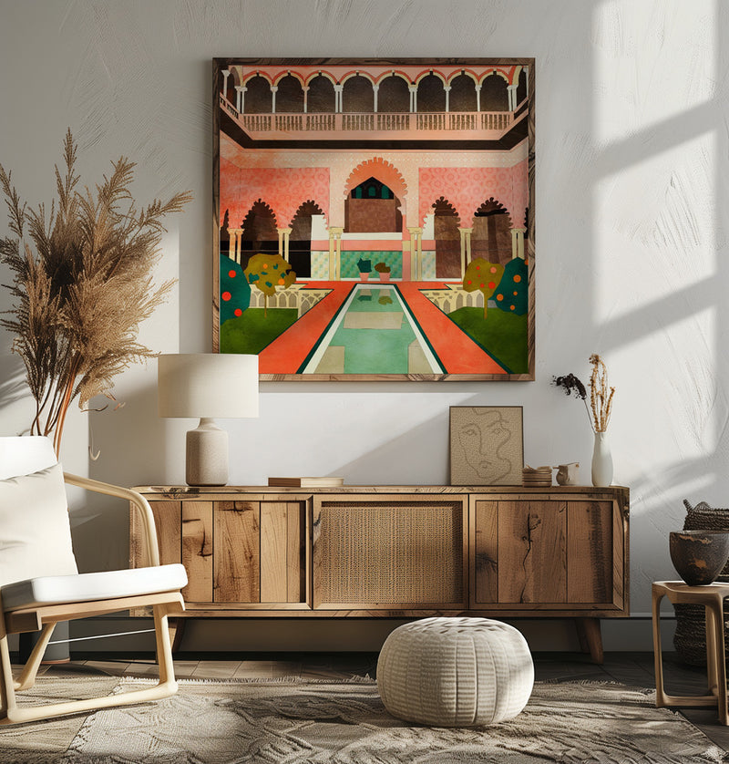 Alhambra Granada Spain - Square Stretched Canvas, Poster or Fine Art Print I Heart Wall Art