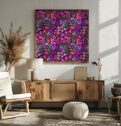 Pink Showers - Square Stretched Canvas, Poster or Fine Art Print I Heart Wall Art