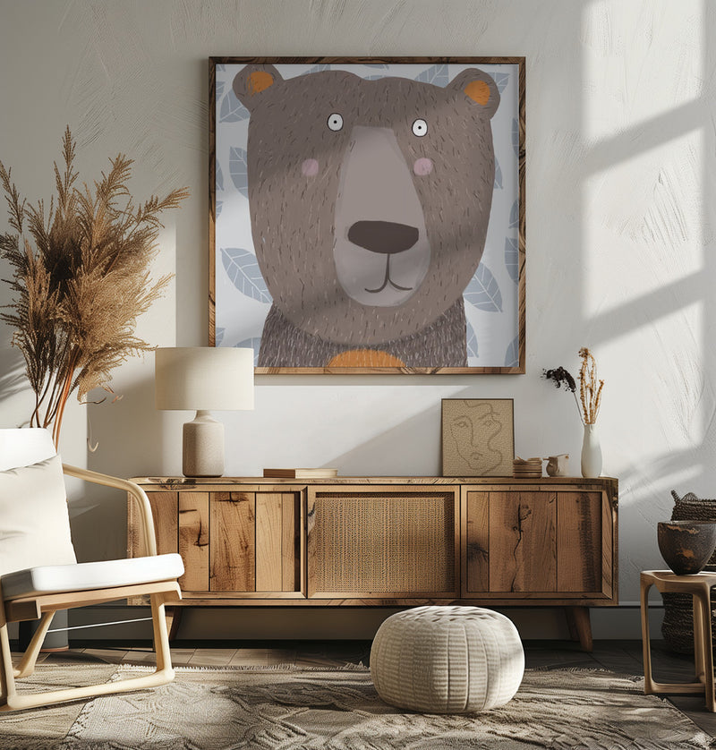 X Bear34 - Square Stretched Canvas, Poster or Fine Art Print I Heart Wall Art