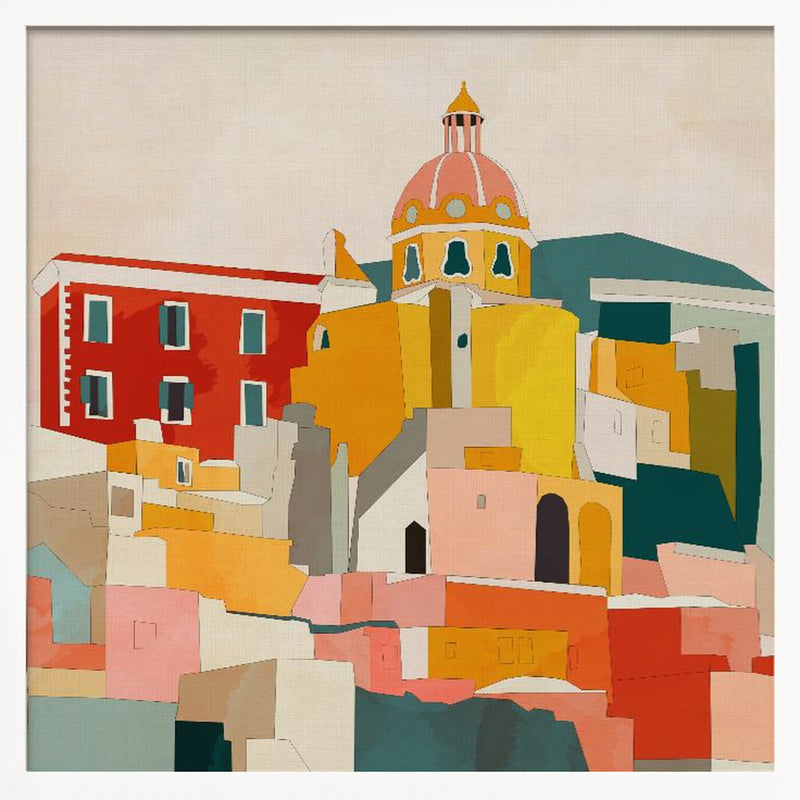 Procida Italy Kopie - Square Stretched Canvas, Poster or Fine Art Print I Heart Wall Art