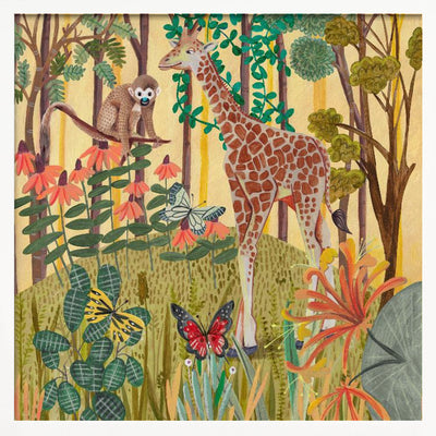 Giraffe in nature - Square Stretched Canvas, Poster or Fine Art Print I Heart Wall Art