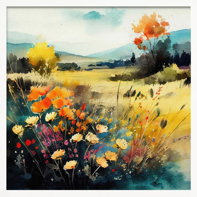 Idyllic Meadow (3) - Square Stretched Canvas, Poster or Fine Art Print I Heart Wall Art