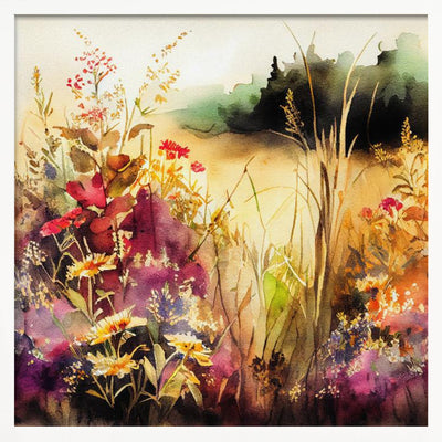 Idyllic Meadow (7) - Square Stretched Canvas, Poster or Fine Art Print I Heart Wall Art