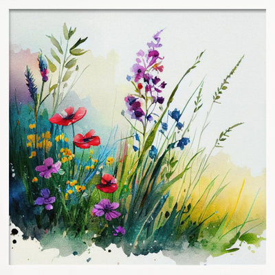 Meadow Nature Art (8) - Square Stretched Canvas, Poster or Fine Art Print I Heart Wall Art