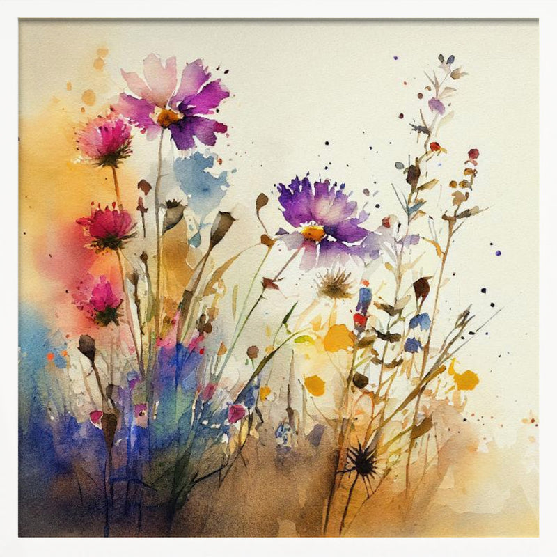 Meadow Nature Art (13) - Square Stretched Canvas, Poster or Fine Art Print I Heart Wall Art