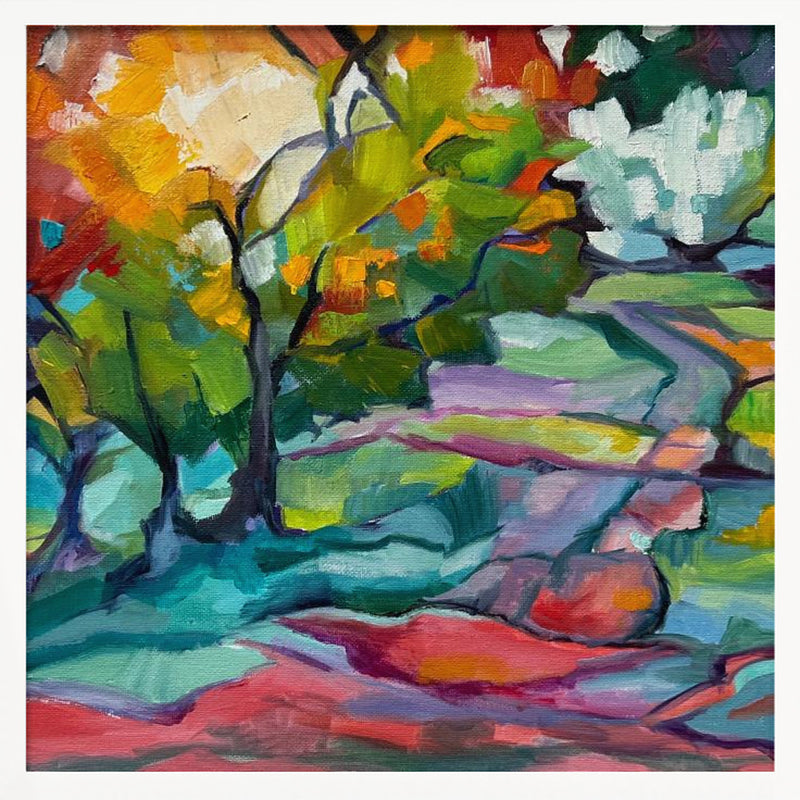 Colorful Path - Square Stretched Canvas, Poster or Fine Art Print I Heart Wall Art