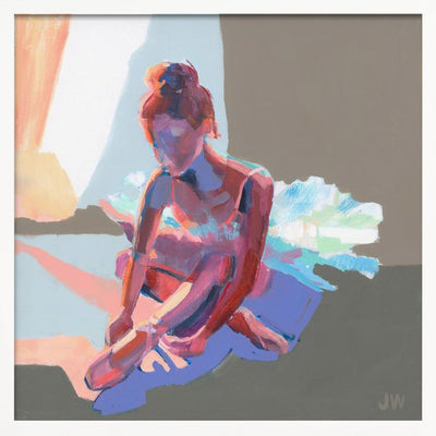 Ballerina Sitting - Square Stretched Canvas, Poster or Fine Art Print I Heart Wall Art