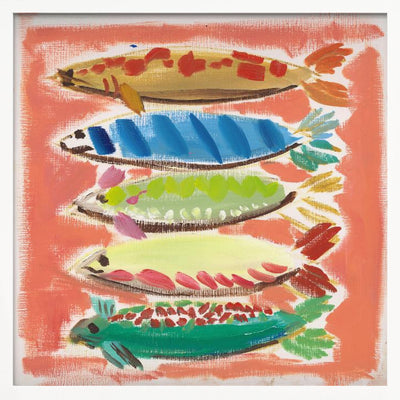 Five Fish - Square Stretched Canvas, Poster or Fine Art Print I Heart Wall Art