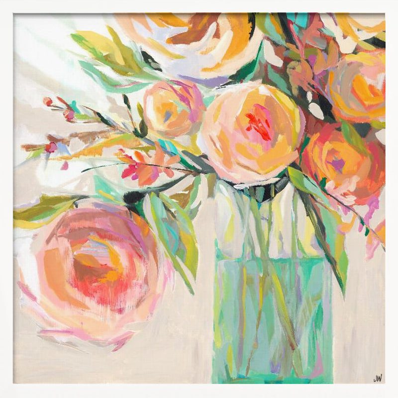 Kelly S Bouquet - Square Stretched Canvas, Poster or Fine Art Print I Heart Wall Art