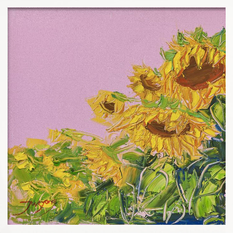 Sunflowers - Square Stretched Canvas, Poster or Fine Art Print I Heart Wall Art