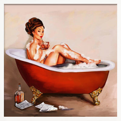 Whiskey Bath - Square Stretched Canvas, Poster or Fine Art Print I Heart Wall Art