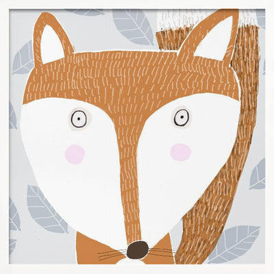 X Fox Final - Square Stretched Canvas, Poster or Fine Art Print I Heart Wall Art