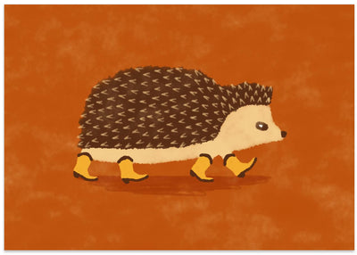 Sonny the Hedgehog Running In Cowboy Boots - Stretched Canvas, Poster or Fine Art Print I Heart Wall Art