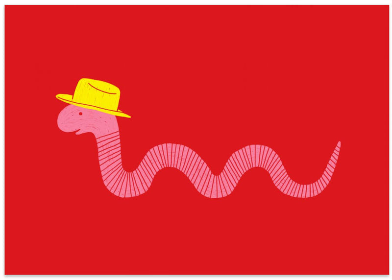 Wiggly Western Worm - Stretched Canvas, Poster or Fine Art Print I Heart Wall Art