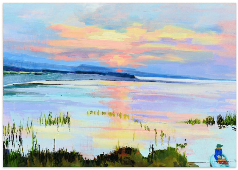 Sunset On the Bay - Stretched Canvas, Poster or Fine Art Print I Heart Wall Art