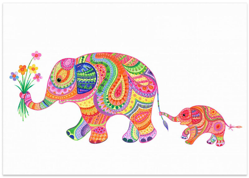 Elephant and Baby - Stretched Canvas, Poster or Fine Art Print I Heart Wall Art