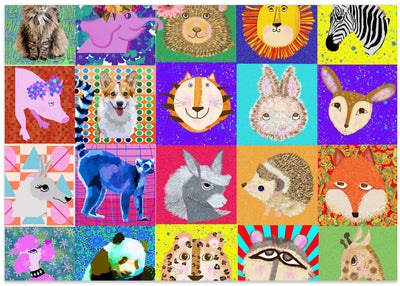 Pop Animal portraits 2 - Stretched Canvas, Poster or Fine Art Print I Heart Wall Art