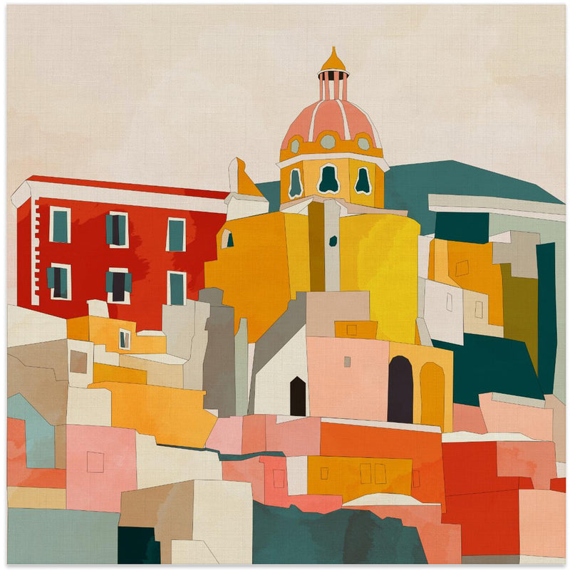 Procida Italy Kopie - Square Stretched Canvas, Poster or Fine Art Print I Heart Wall Art