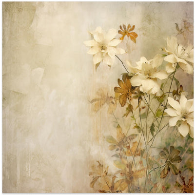 Fa Vintage Floral 48 - Square Stretched Canvas, Poster or Fine Art Print I Heart Wall Art