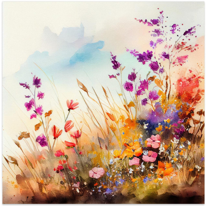 Idyllic Meadow (1) - Square Stretched Canvas, Poster or Fine Art Print I Heart Wall Art