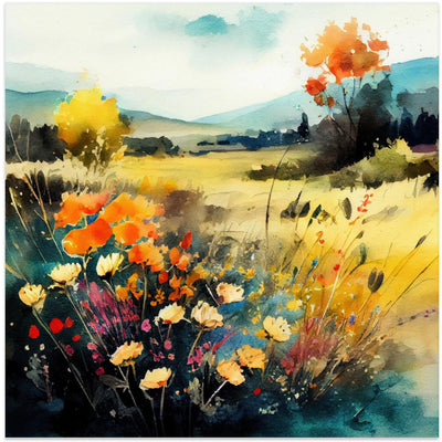 Idyllic Meadow (3) - Square Stretched Canvas, Poster or Fine Art Print I Heart Wall Art