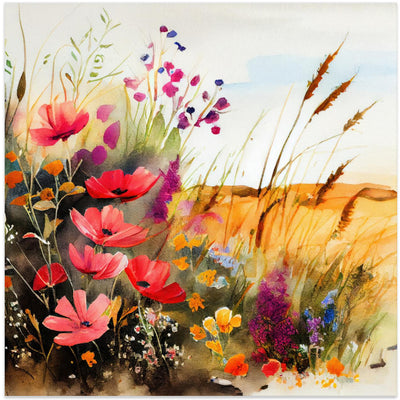 Idyllic Meadow (5) - Square Stretched Canvas, Poster or Fine Art Print I Heart Wall Art